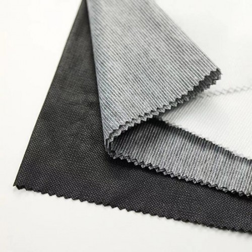 Nonwoven Stitch Bonded Interlining, 40" x 100 Yards, White & Black & Grey
