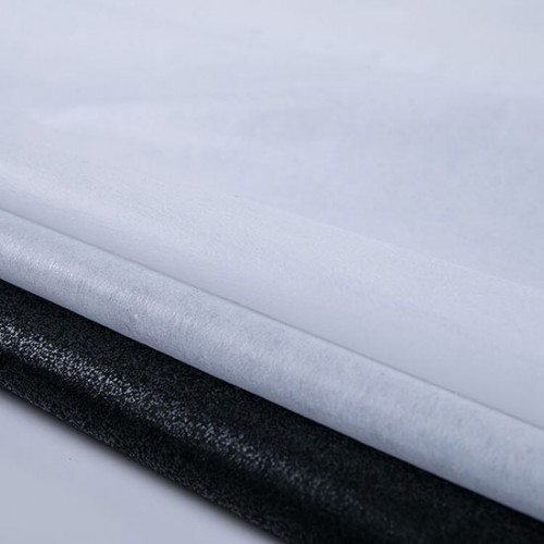 Lightweight Non Woven Fusible Interlining, 40" x 100 Yards, White & Black
